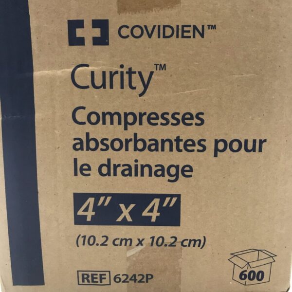 Covidien 6242P Curity Drain Sponges, 4inx4in (600/Case) (x)