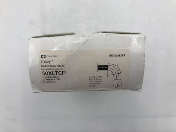 COVIDIEN 50XLTCP Shiley Tracheostomy Tube XLT Cuffed (5.0mm=I.D)(9.6mm=O.D.) (X)