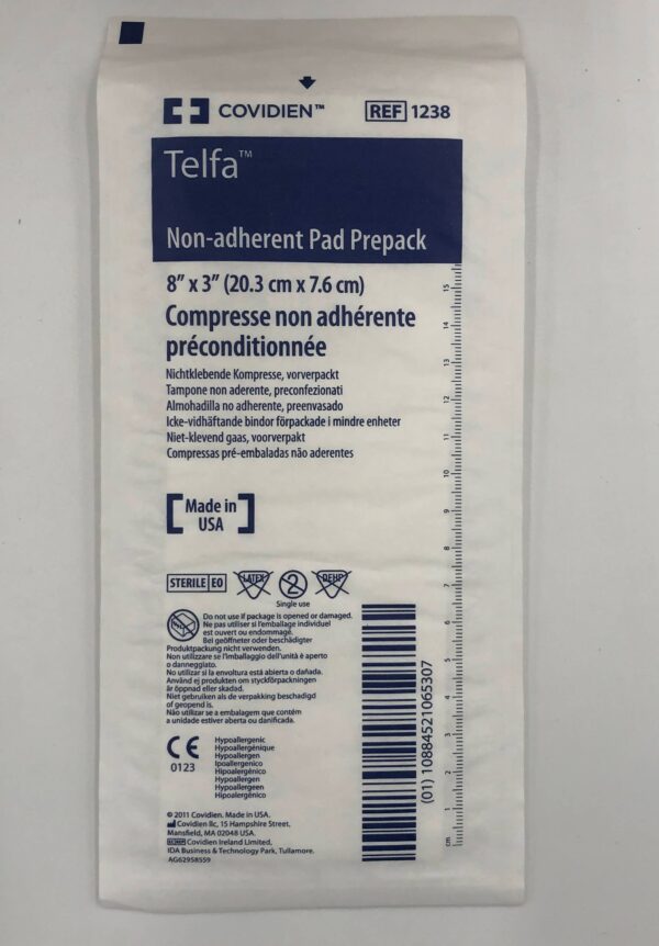 Covidien 1238 Telfa Non-Adherent Pad Prepack, 8inx3in (600/Case) (x)