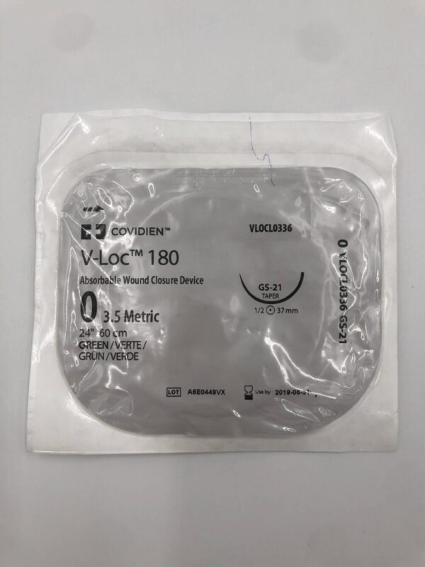COVIDIEN VL0CL0336 V-LOC 180 Absorbable Wound Closure Device 0, Green (X)