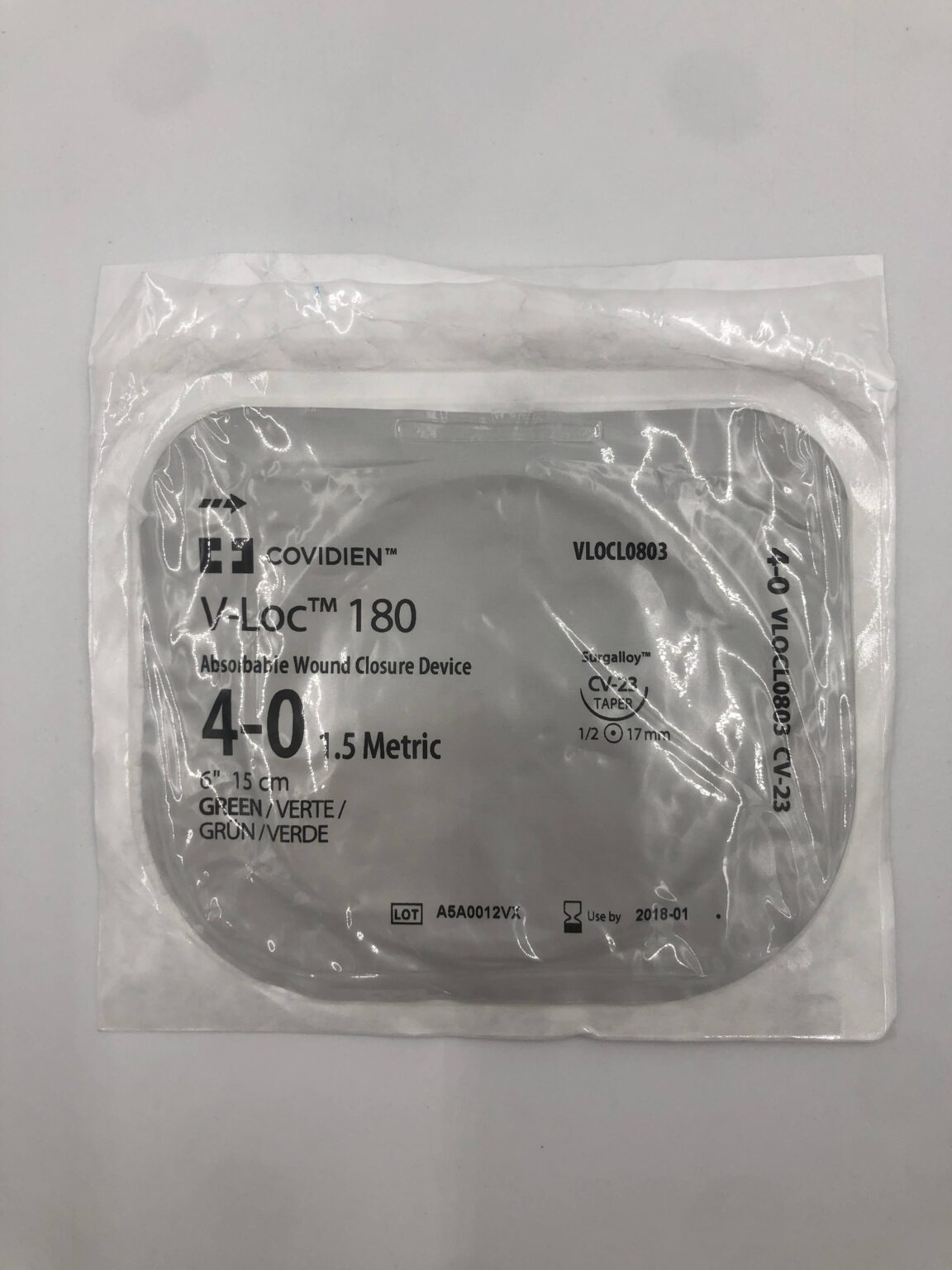 COVIDIEN VL0CL0803 V-Loc 180 Absorbable Wound Closure Device 4-0