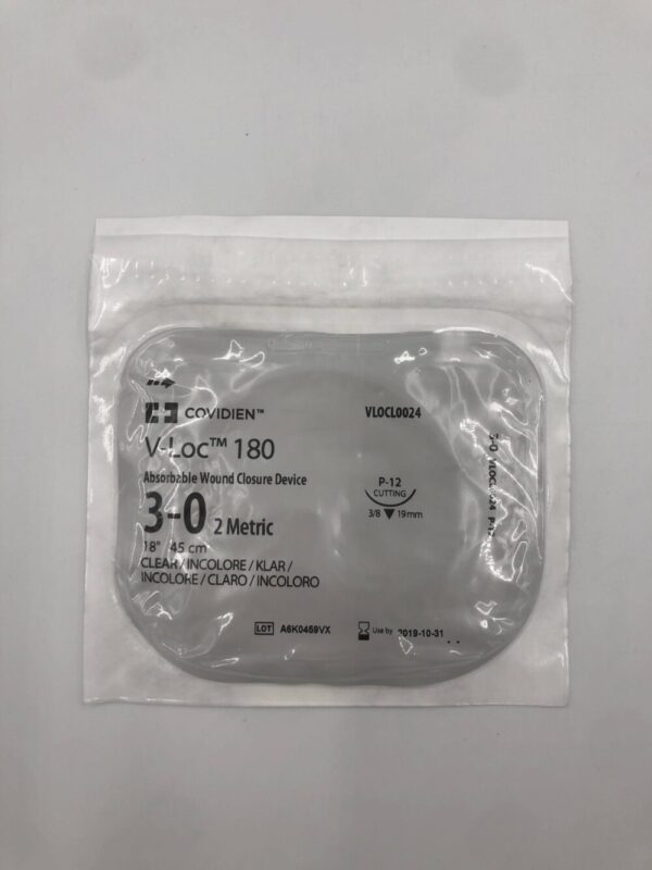 COVIDIEN VL0CL0024 V-Loc 180 Absorbable Wound Closure Device 3-0 Clear (X)