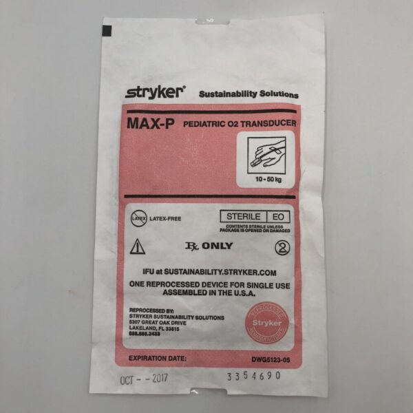 STRYKER MAX-P Pediatric O2 Transducer 10-50kg (Reprocessed Stryker) (X)