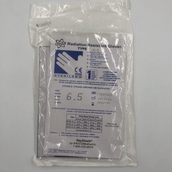 RAYSHIELD RFB X-1 Radiation Resistant Gloves Type X-1, Size 6.5 (X)