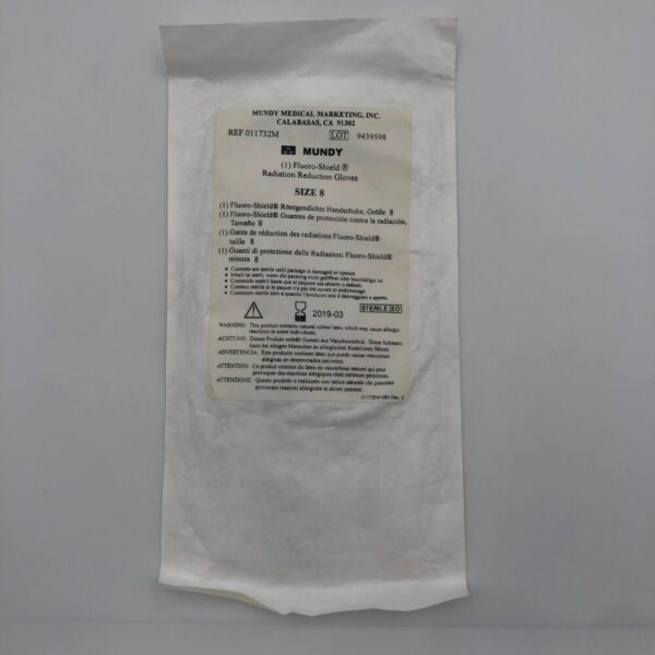 MUNDY 011732M Fluoro-Shield Radiation Reduction Gloves, Size 8 (X)