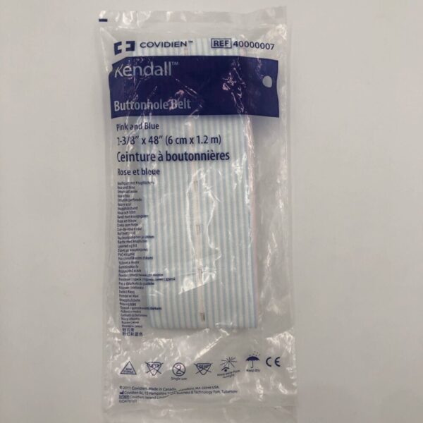 COVIDIEN 40000007 Kendall Buttonhole Belt Pink & Blue 6cm x 1.2m