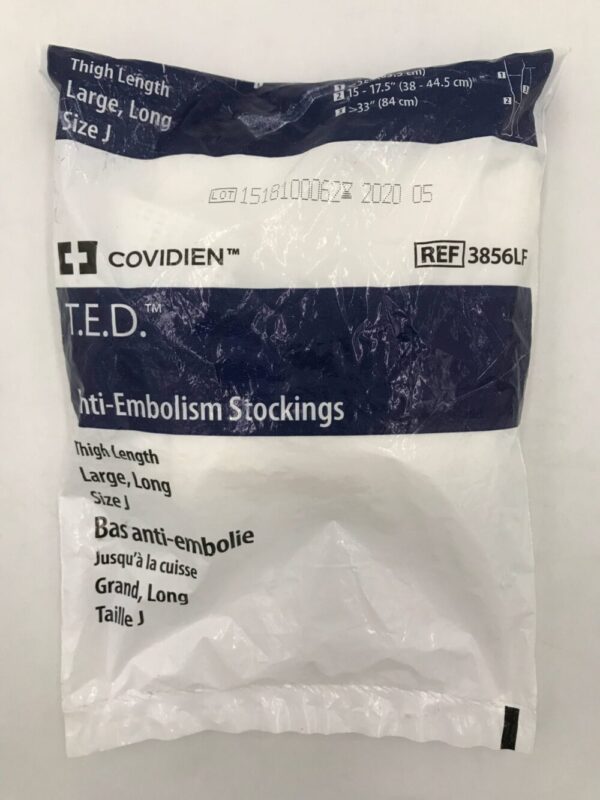 COVIDIEN 3856LF T.E.D. Anti-Embolism Stockings Thigh Length Long, Size J (X)