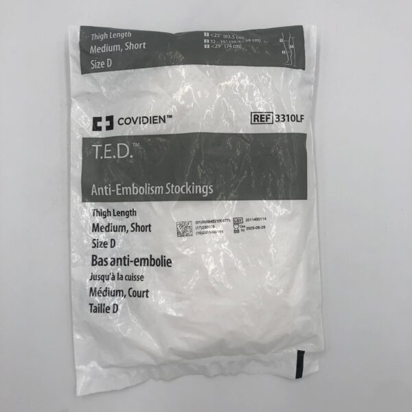 COVIDIEN 3310LF T.E.D. Anti-Embolism Stockings Thigh Leng. Med-Short Size D