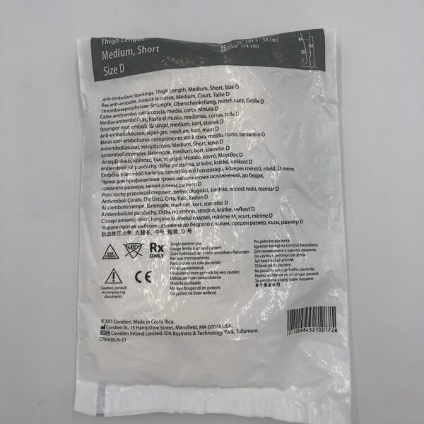 COVIDIEN 3310LF T.E.D. Anti-Embolism Stockings Thigh Leng. Med-Short Size D