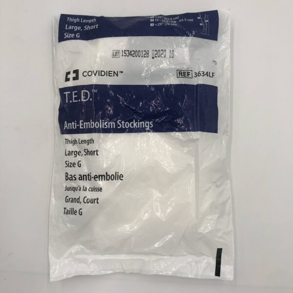 COVIDIEN 3634LF T.E.D. Anti-Embolism Stockings Thigh Leng. Lg. Short Size G (X)