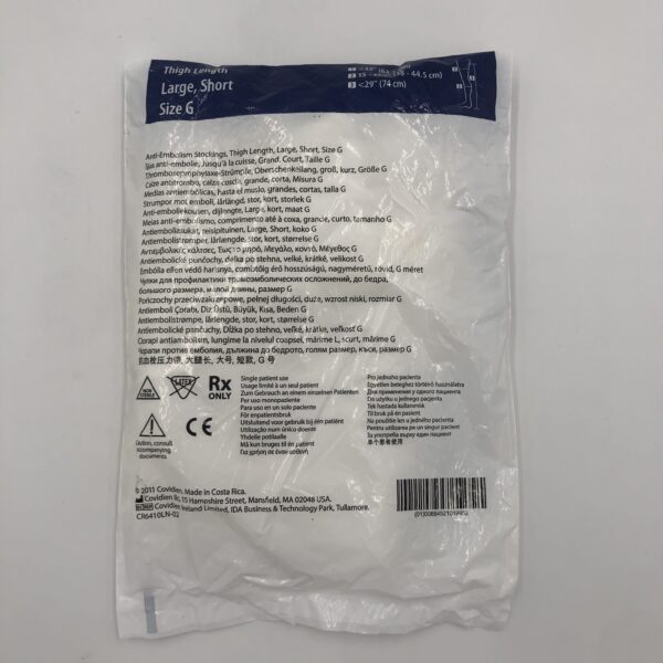 COVIDIEN 3634LF T.E.D. Anti-Embolism Stockings Thigh Leng. Lg. Short Size G (X)