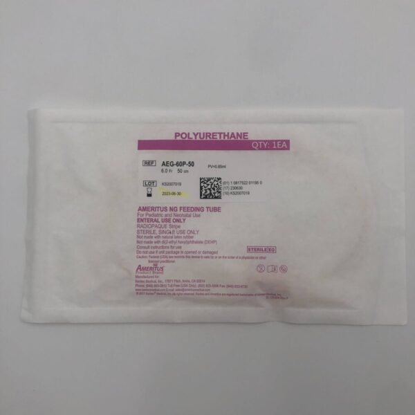 AMEITUS AEG-60P-50 NG Pediatric &Neo Feeding Tube w/Radiopaque Stripe 6Fr
