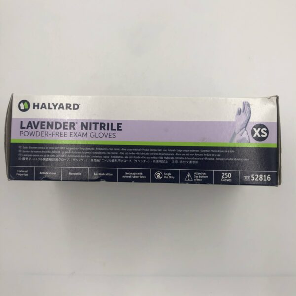 HALYARD 52816 Lavender Nitrile Powder-Free Exam Gloves, XS, (250/Bx) (X)