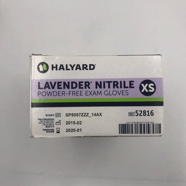 HALYARD 52816 Lavender Nitrile Powder-Free Exam Gloves, XS, (250/Bx) (X)