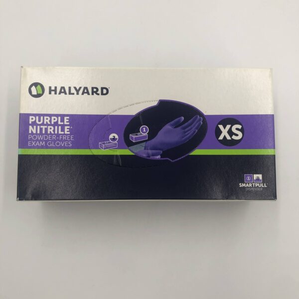 HALYARD 55080 Purple Nitrile Powder-Free Exam Gloves, XS (100/Bx) (X)