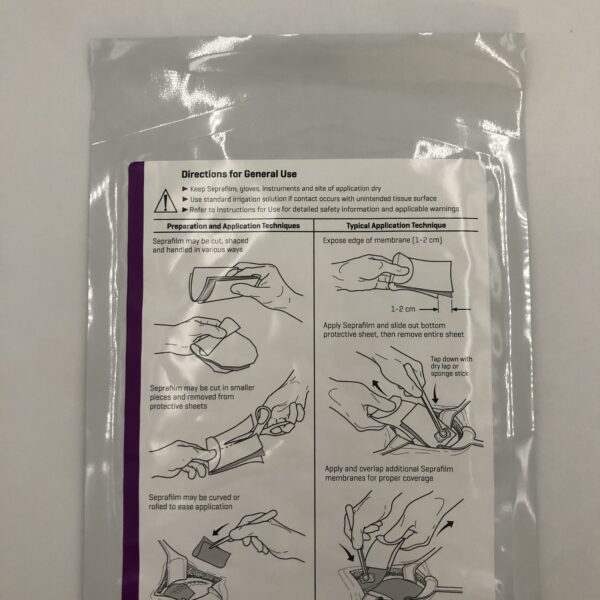 Seprafilm 4301-02 Adhesion Barrier Sterilized By Irradiation 5" x 6" membrane