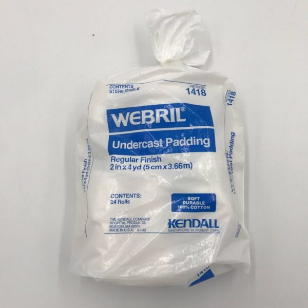 KENDALL 1418 Webril Undercast Padding Regular Finish 2IN x 4YD (5CM x 3.66M)(24/pkg)