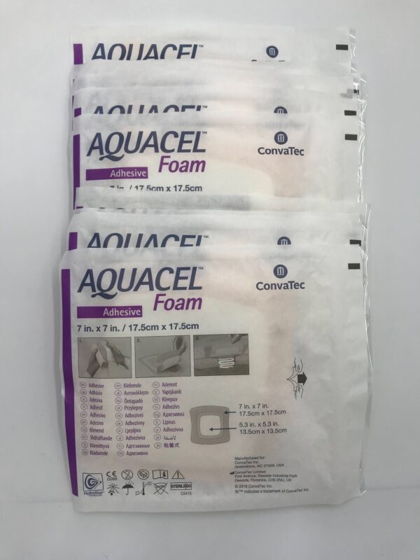 ConvaTec 420621 Aquacel Adhesive Silicone Hydrofiber Foam Dressing 7" X 7" (10/Box) (X)