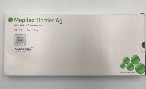 MOLNLYCKE 395790 Mepilex Border Self-Adherent Antimicrobial Soft Silicone Foam Dressing (5/Box) (x)