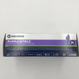 HALYARD 55082 Purple Nitrile Powder-Free Exam Gloves, Med. (100/Box)