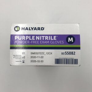 HALYARD 55082 Purple Nitrile Powder-Free Exam Gloves, Med. (100/Box)