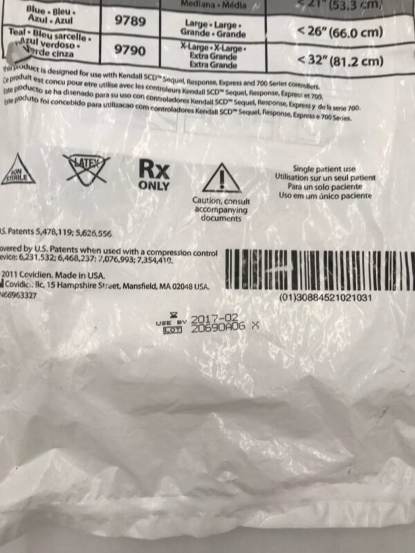 COVIDIEN 9529 Kendall SCD Express Sleeves, Knee Length, Med. (X)
