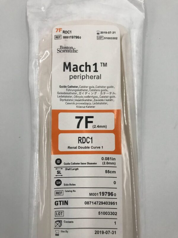 Boston Scientific 19796 Mach 1, RDC1 Renal Double Curve 1 Guide Catheter, 7F (x)