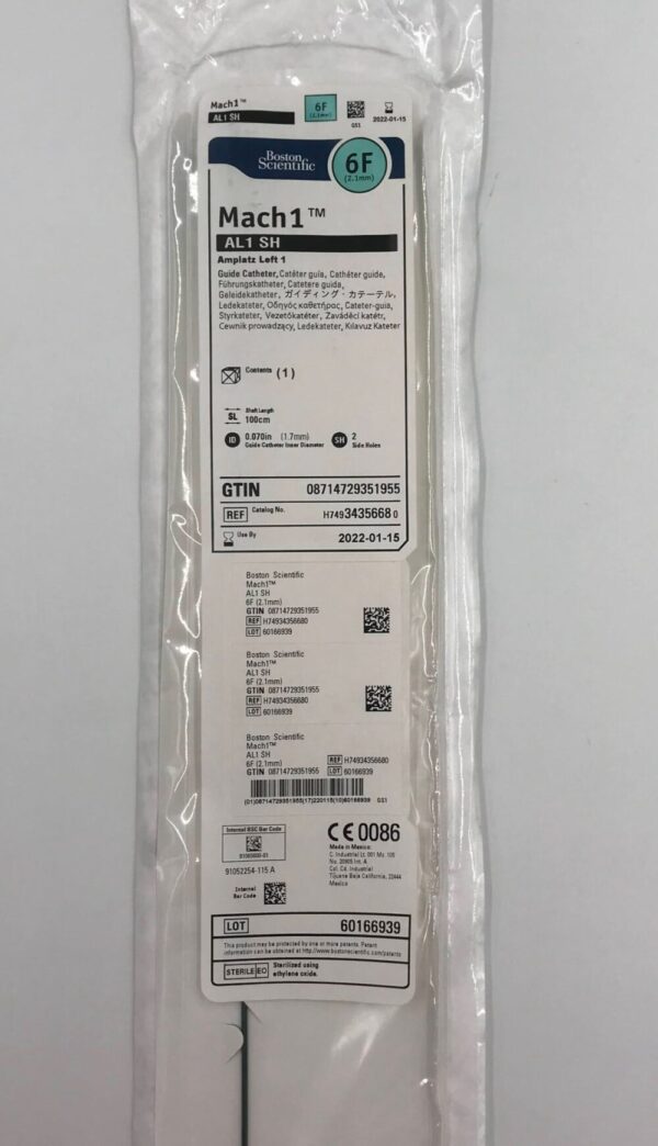 Boston Scientific 3435668 Mach1 AL1 SH Amplatz Left 1 Guide Catheter, 6F (x)