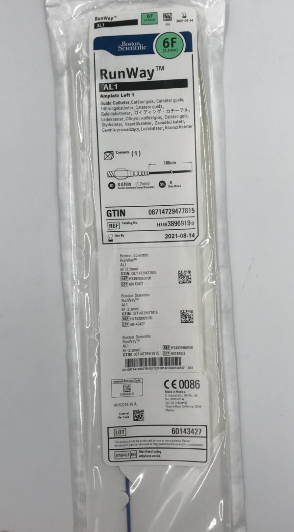 Boston Scientific 3896919 RunWay AL1 Amplatz Left 1 Guide Catheter 6F (x)