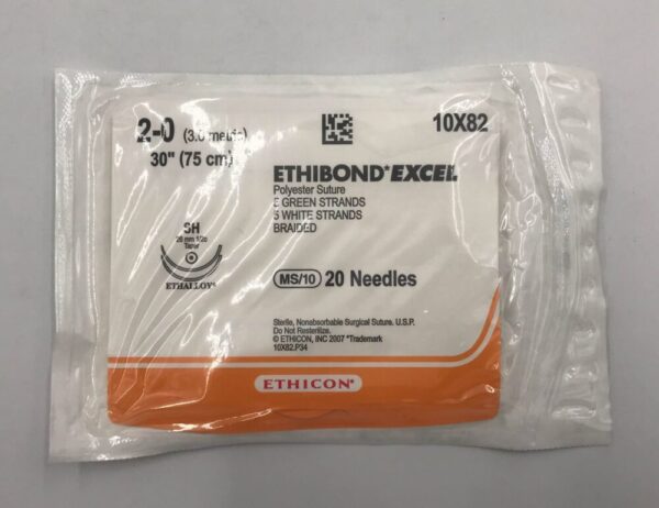 Ethicon 10X82 ETHIBOND EXCEL Polyester Suture, 2-0 30in