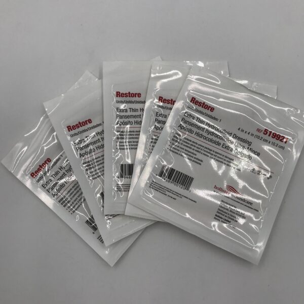 Hollister 519921 Extra Thin Hydrocolloid Dressing 4in x 4in (10.2cm x 10.2cm) (5/Box) (X)
