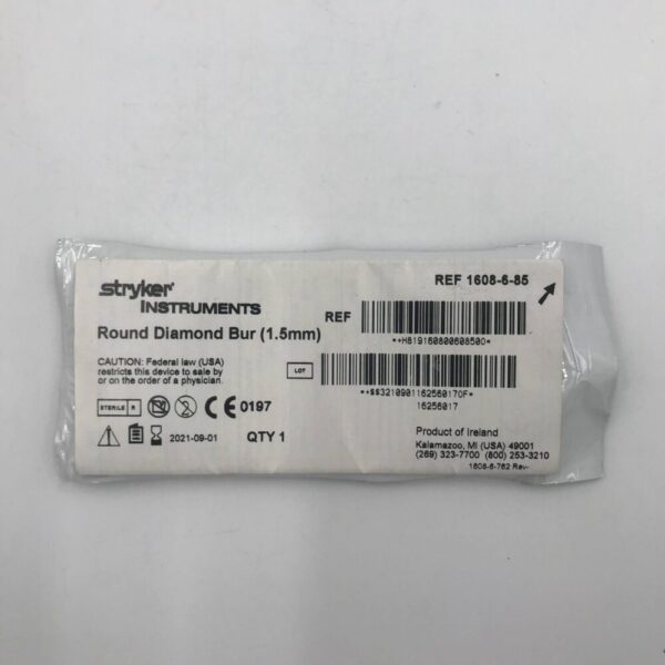 STRYKER 1608-6-85 Round Diamond Bur 1.5mm (X)