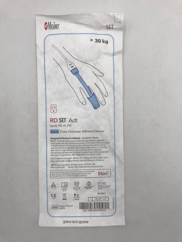 MASIMO 4000 RD SET Adt SpO2 Adult Pulse Oximeter Adhesive Sensor >30kg (X)
