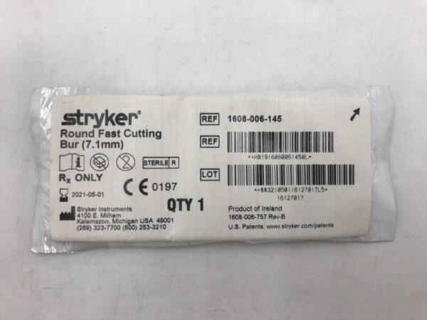 STRYKER 1608-006-145 Round Fast Cutting Bur 7.1mm (X)