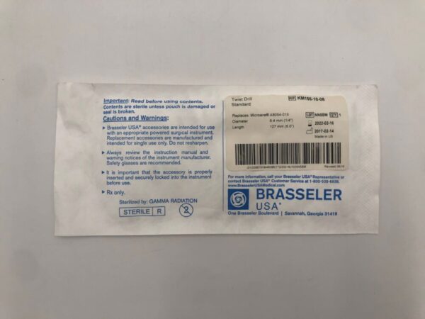 BRASSELER KM166-10-08 Twist Drill Standard L=127mm Diameter 127mm (X)