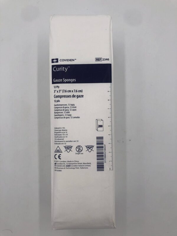 COVIDIEN 2346 Curity Gauze Sponges 12Ply, 3x3in (200/Pkg)