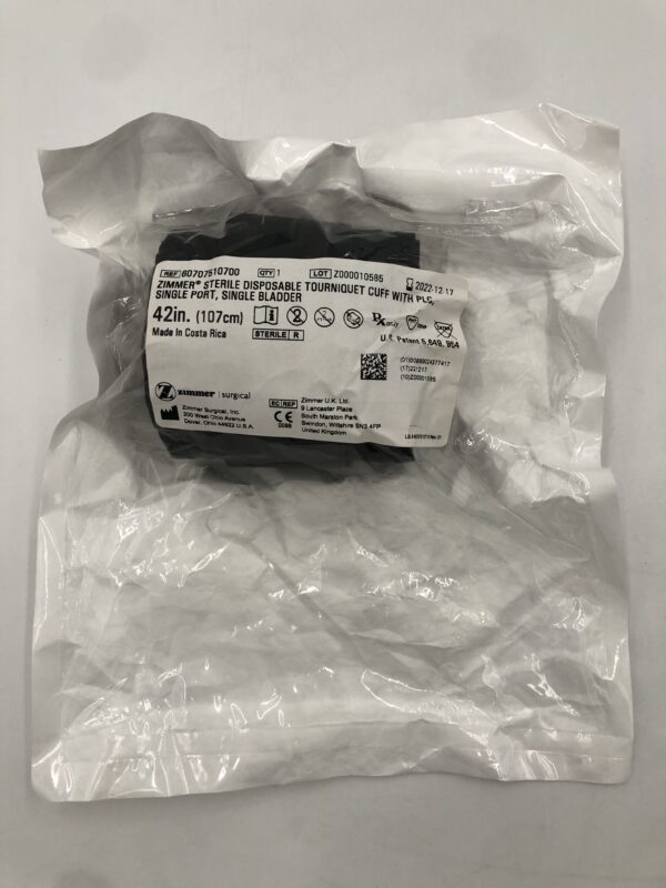 ZIMMER 60707510700 Disposable Tourniquet Cuff w/ PLC, Single Port, Single Bladder 42" (x)