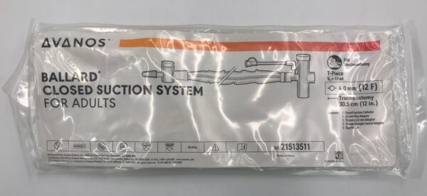 Avanos 21513511 Ballard Closed Suction System Adult, 24H Tracheostomy 12F
