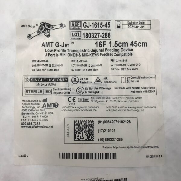 Applied Medical GJ-1615-45 AMT G-Jet Low Profile Transgastric-Jejunal Feeding Device 16F (This is a part of a Kit) (x)