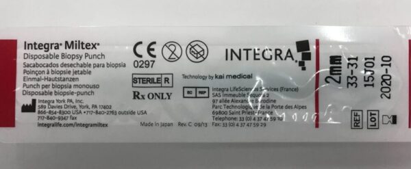 Integra 33-31 Miltex Disposable Biopsy Punch 2mm (15/Lot) (x)