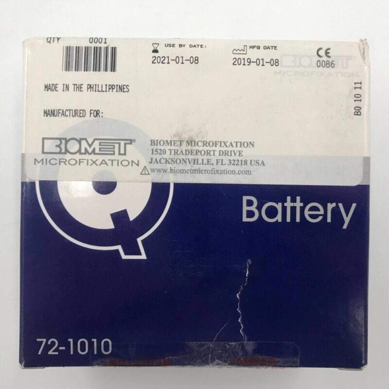 Biomet 72-1010 Intelligent System Battery, IQ System, IQ Driver Battery ...