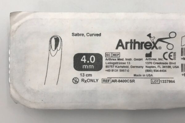 Arthrex AR-8400CSR Sabre, Curved 4mm 13cm (x)