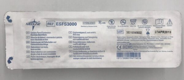 MedLine ESFS3000 Cautery Pencil FootSwitch Stainless Steel Blade (x)