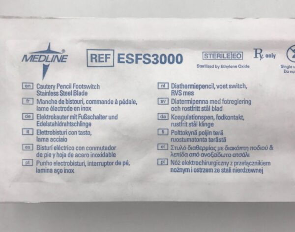 MedLine ESFS3000 Cautery Pencil FootSwitch Stainless Steel Blade (x)