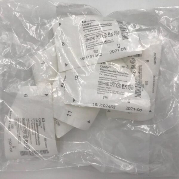 COVIDIEN 7833AMD Curity AMD Antimicrobial Packing Strips, 1in x 3in (6/Lot) (x)