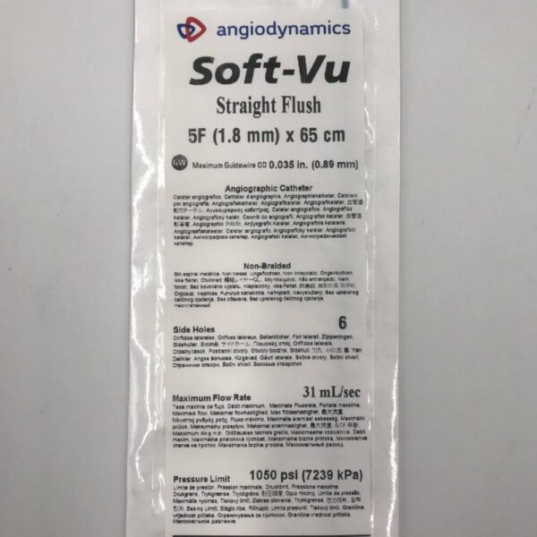 AngioDynamics 10708601 Soft-Vu Angiographic Catheter 5Fx 65cm  (x)