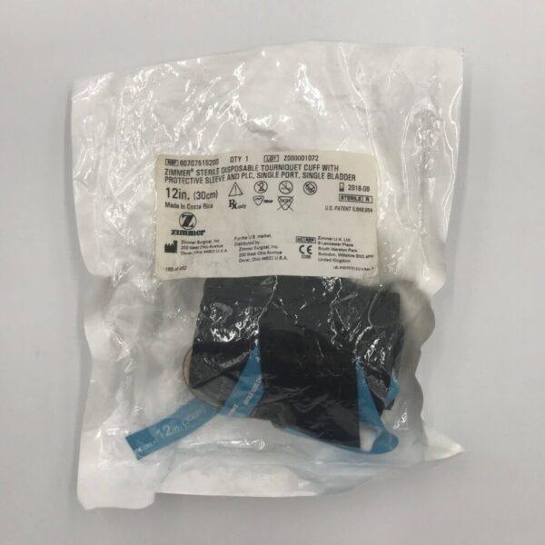 Zimmer 60707515200 Sterile Disposable Tourniquet Cuff w/ protective Sleeve and PLC, Single Port, Single Bladder 12in. (x)