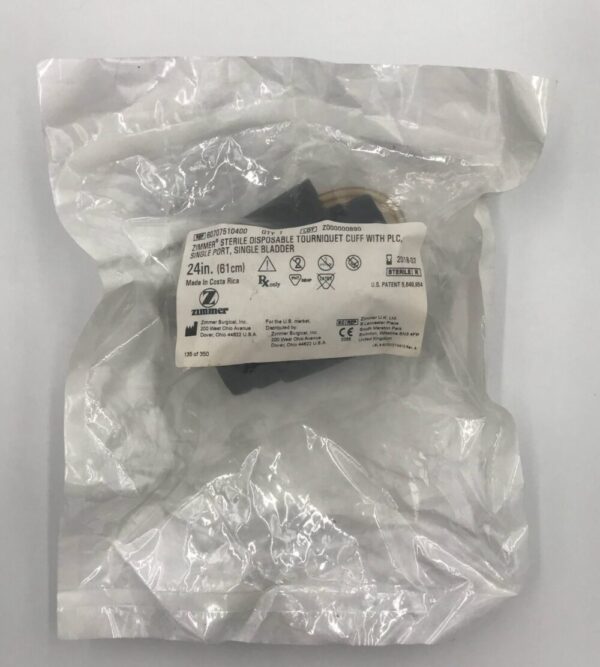 Zimmer 60707510400 Disposable Tourniquet Cuff w/ PLC, Single Port,Single Bladder 24in (x)