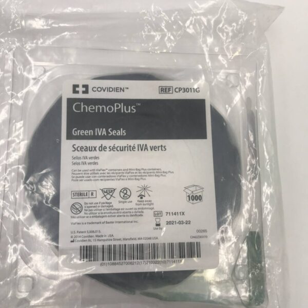 Covidien CP3011G ChemoPlus Green IVA Seals (PKG/1000) (X)