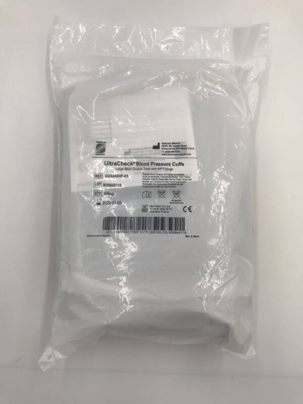 STATCORP UD3242HP-05 UltraCheck Blood Pressure Cuffs, Lg Adult Double Tube w/ HP Fittings (Resuable) (5/Bag) (X)